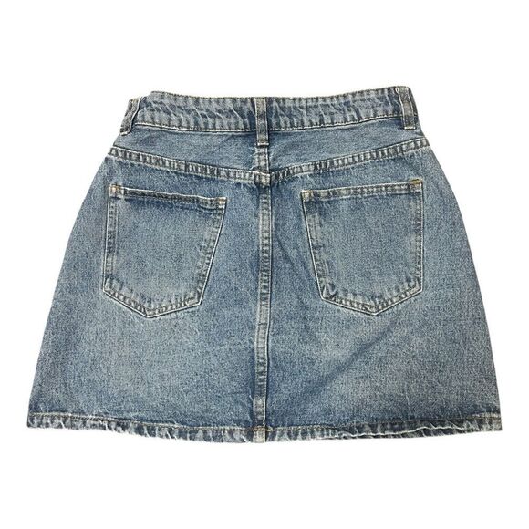 Cotton On Denim Button-Up A-Line Mini Skirt Size 6 Classic Casual Jean - Picture 8 of 8